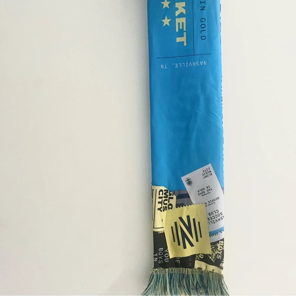 Nashville SC 2024 Season Ticket Holder Scarf Blue Yellow Soccer Club Futbol Gear